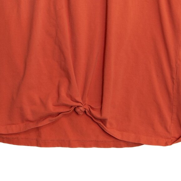 Mossimo Womens 2X Rust Orange Short Sleeve Top With Knot Detail - Picture 4 of 10